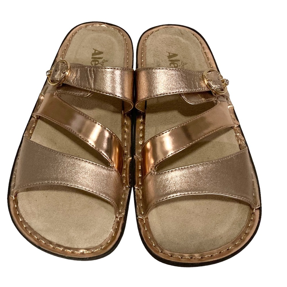 ALEGRIA Colette Rose Gold Mirror Sandals Size 38/8